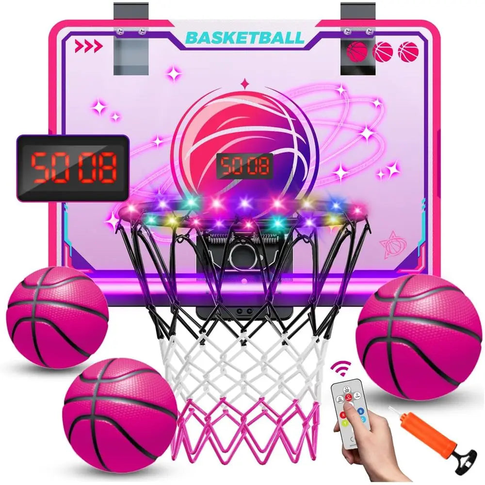 Indoor LED Basketball Hoop with 7 Color Lights