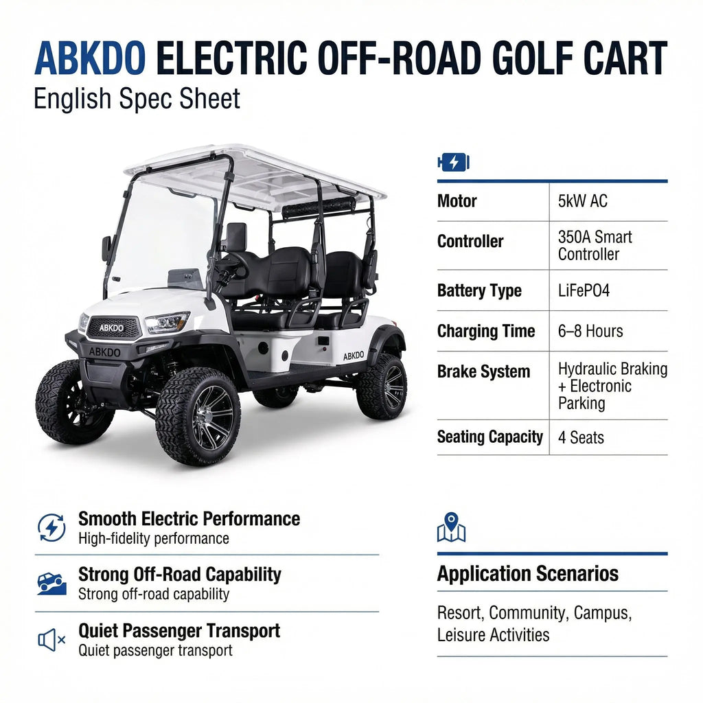 Golf 4 Seater Electric Golf Cart 5kW AC Moto