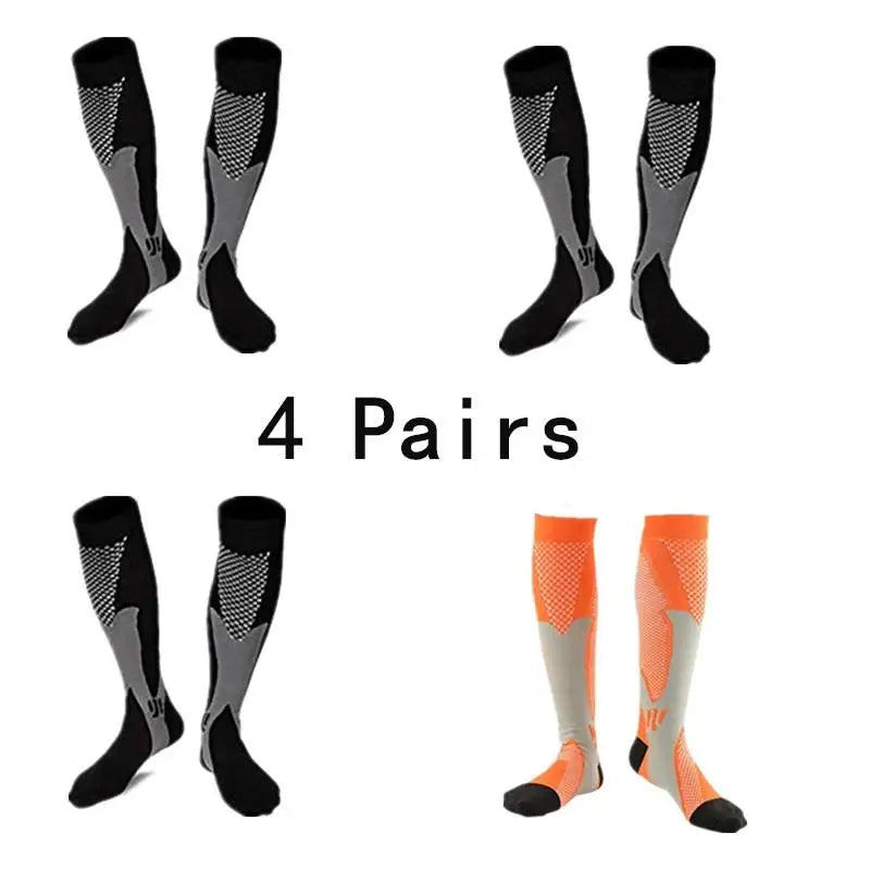 Pairs Men Compression Socks Football Soccer