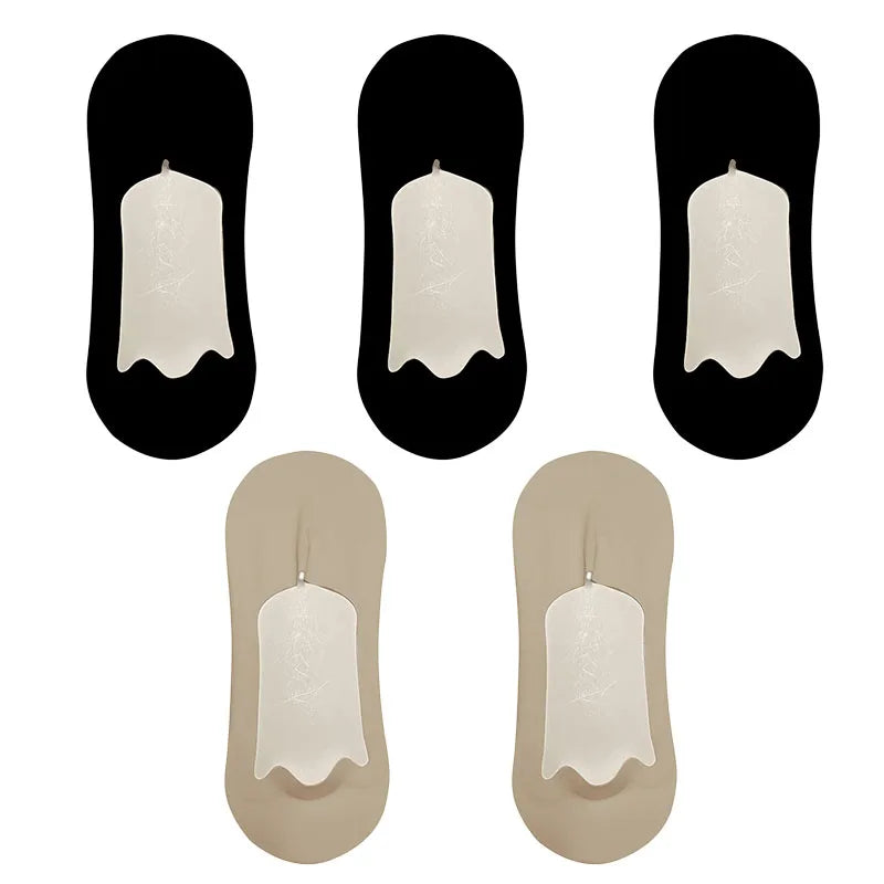 5pairs Men's Socks Cotton  No Show Silicone