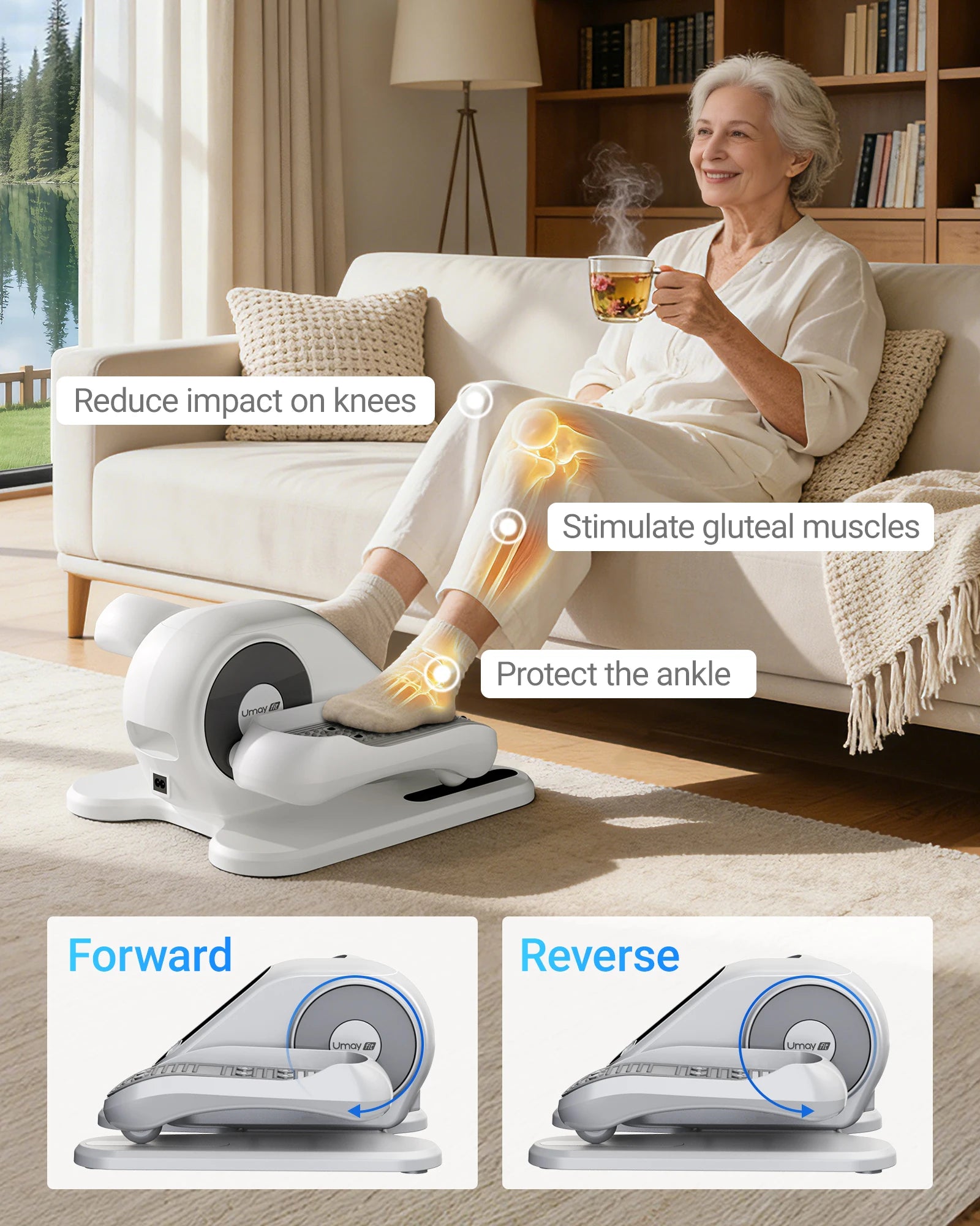 Compact Under-Desk Electric Elliptical Machine