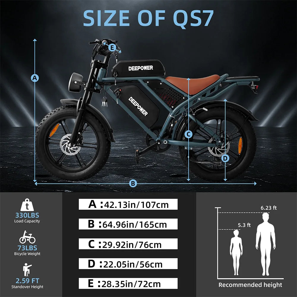Adult Electric Bike 1500W 48V 60Ah