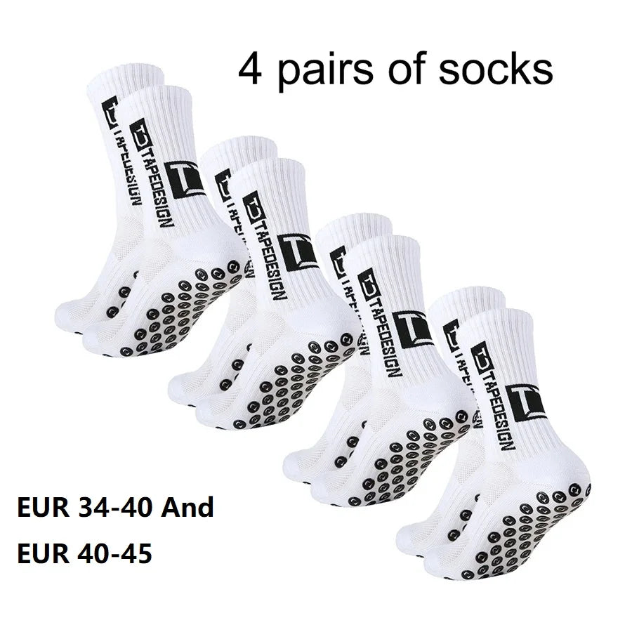 4 pairs  mid tube glued football socks