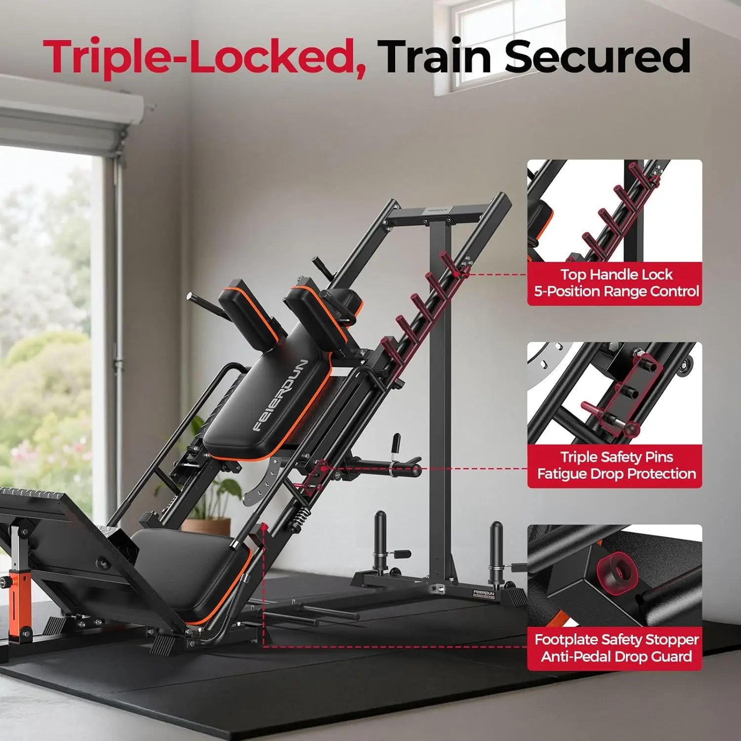 3‑in‑1 Leg Press Hack Squat Machine