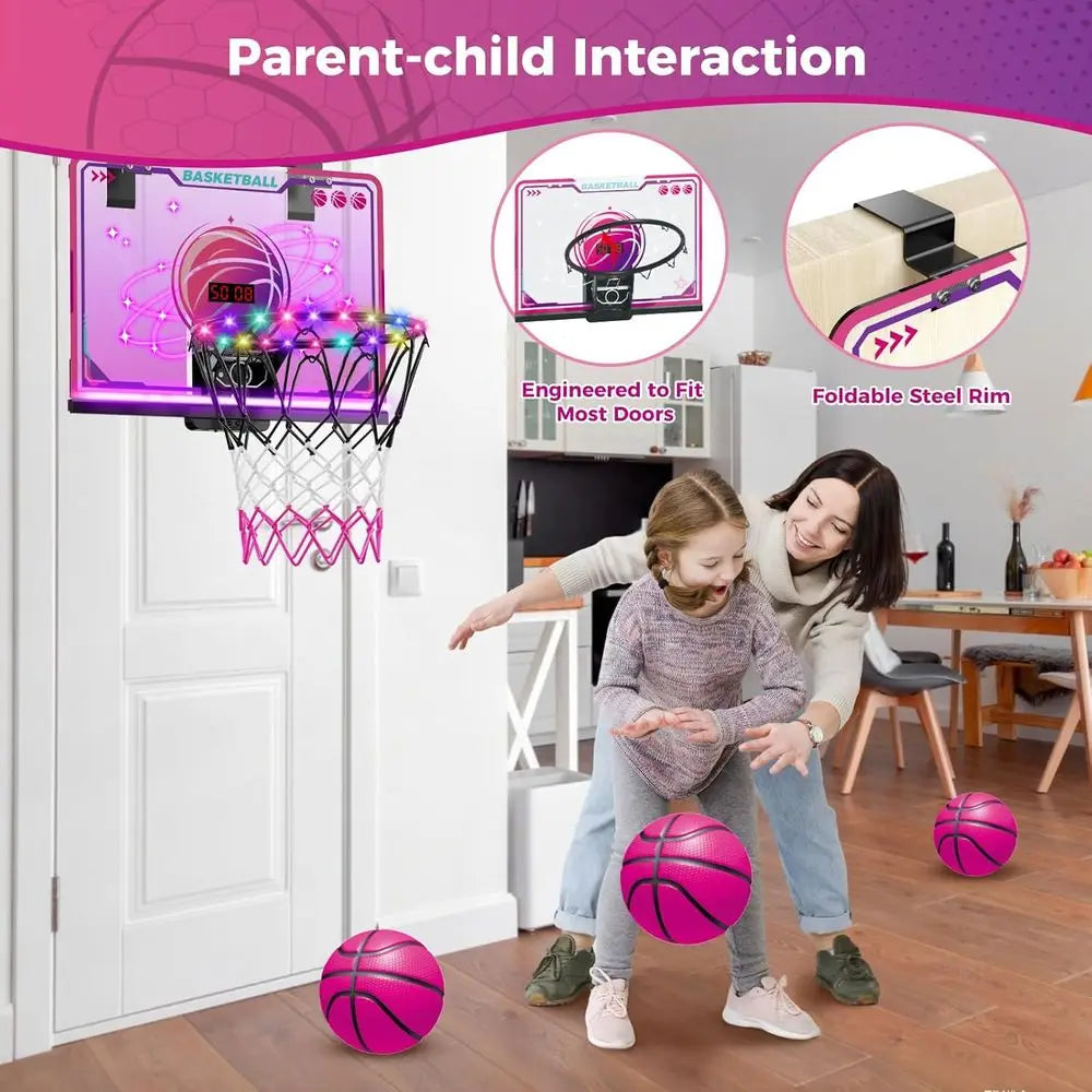Indoor LED Basketball Hoop with 7 Color Lights