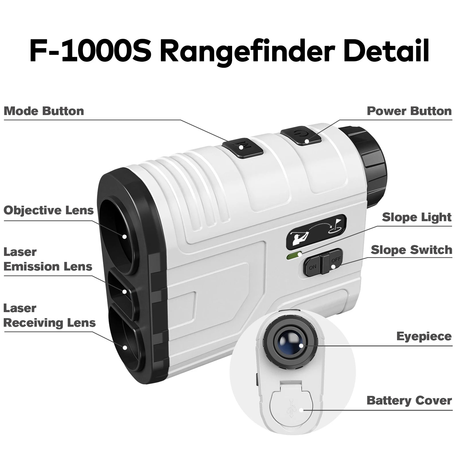 1200Yard Golf Rangefinder Rechargeable