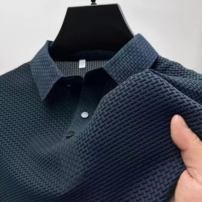Men's Bone Flower Solid Color Polo Shirt