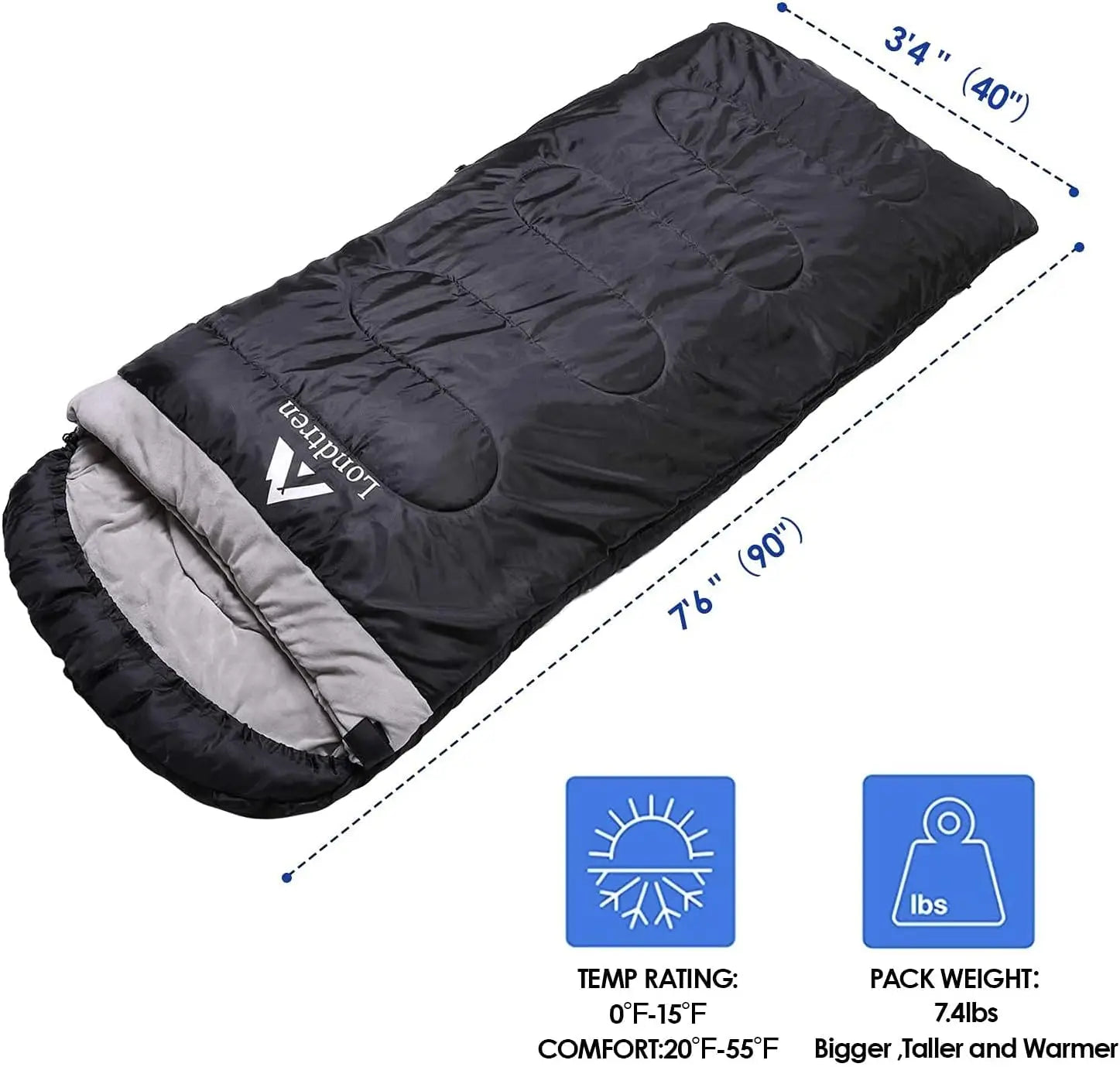 Large 0 Degree Sleeping Bags for Adults