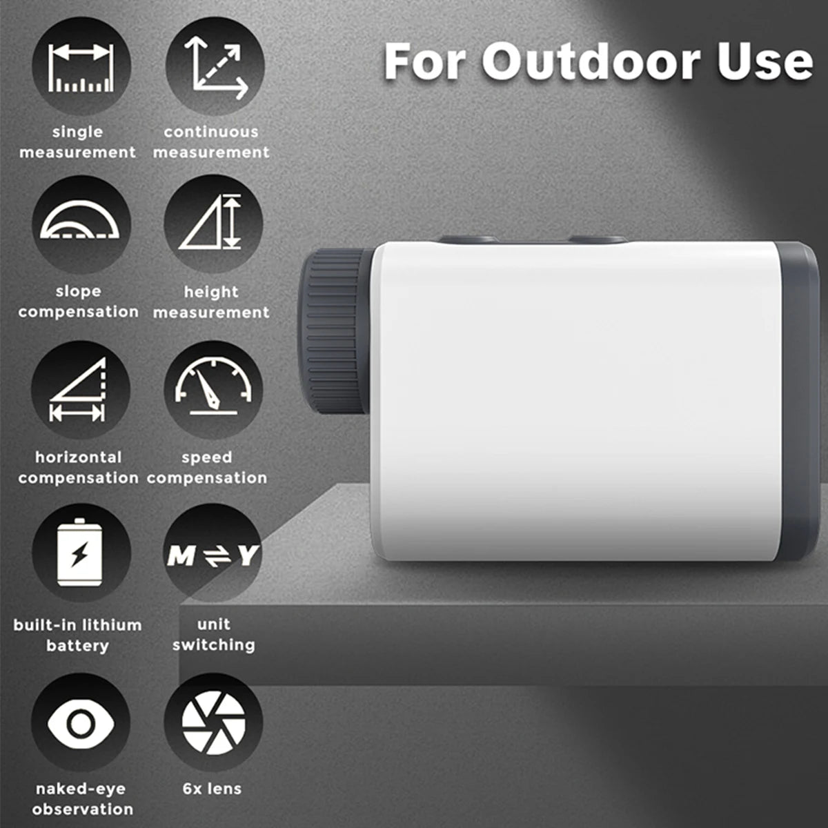 Laser Golf Rangefinder 1200 Yards 6X Mag