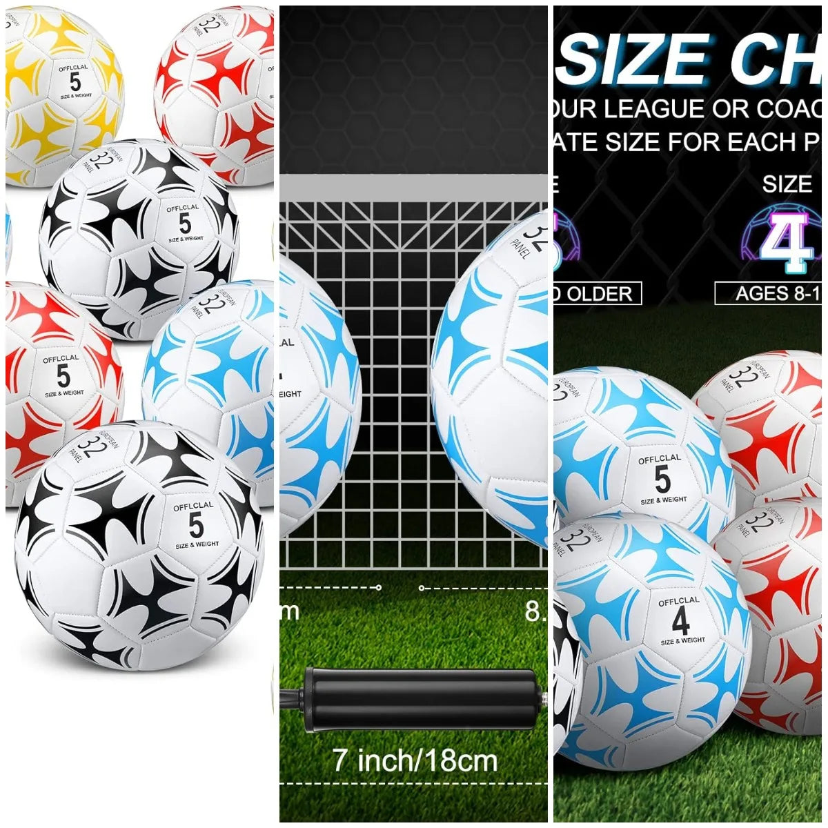 12 Pcs Soccer Balls with Pump