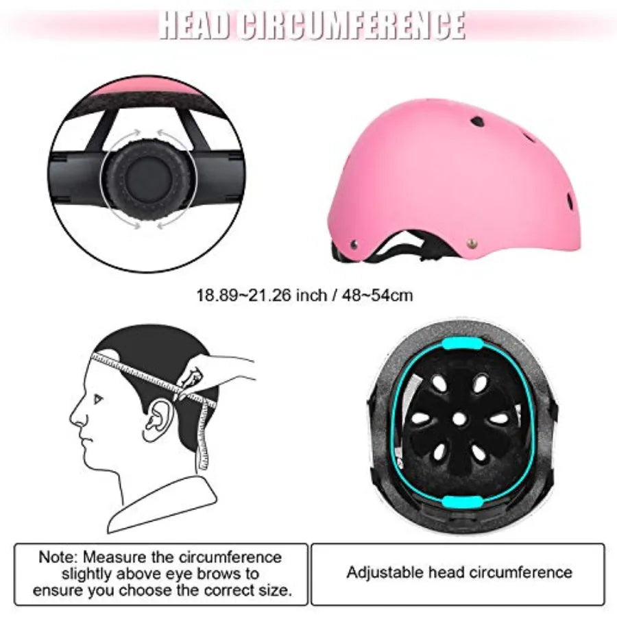 Bike Helmet Set Skateboard Knee Pads
