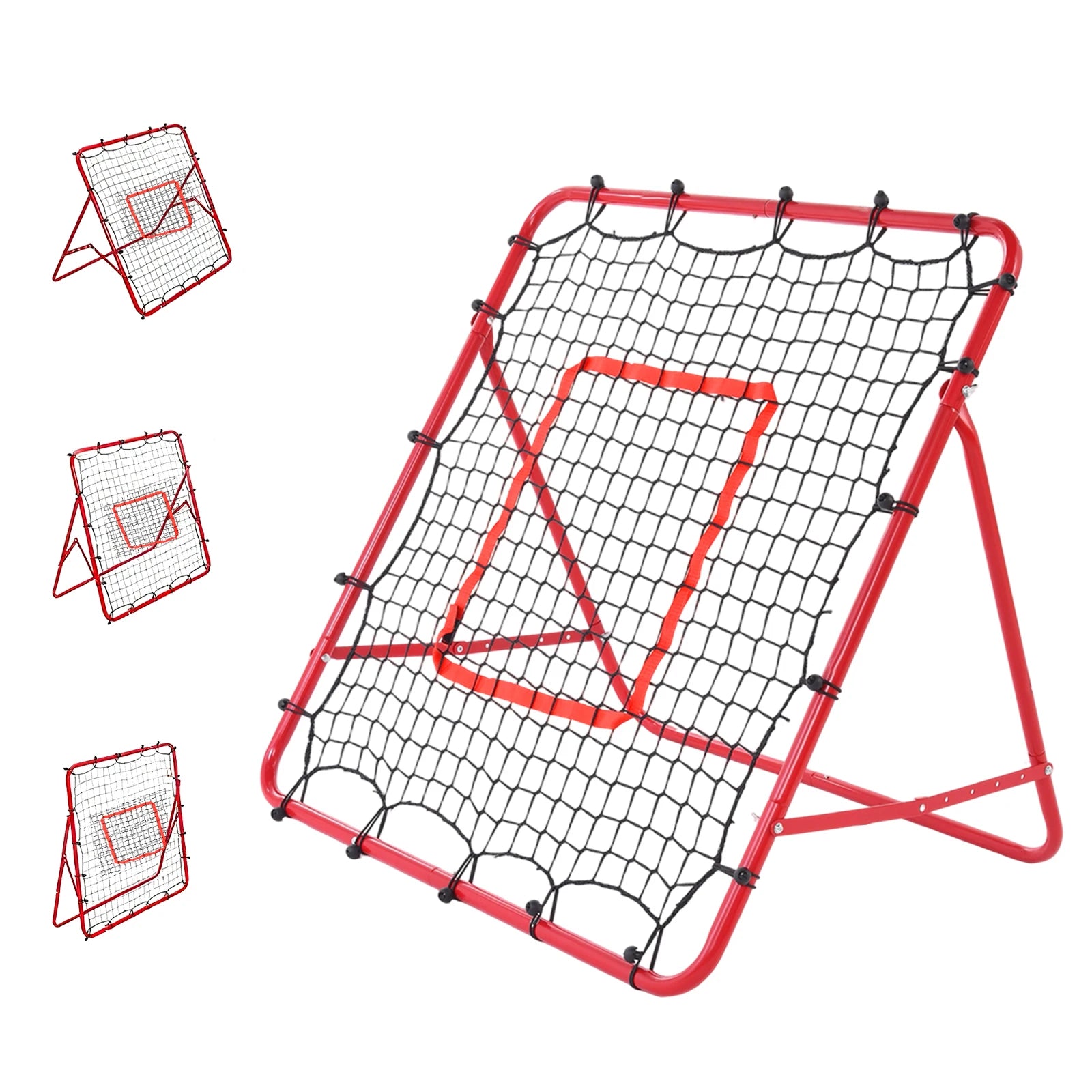 39"x39" Baseball Rebounder Pitch Back Net with 3 Modes of Ball Return