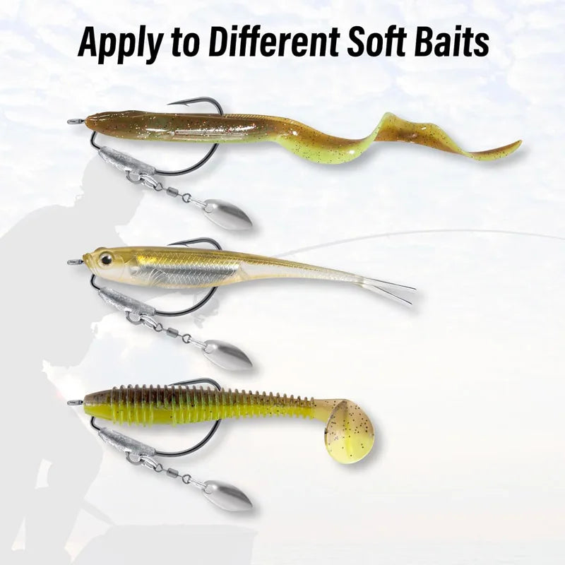 25Pcs Underspin Weighted Swimbait Hooks