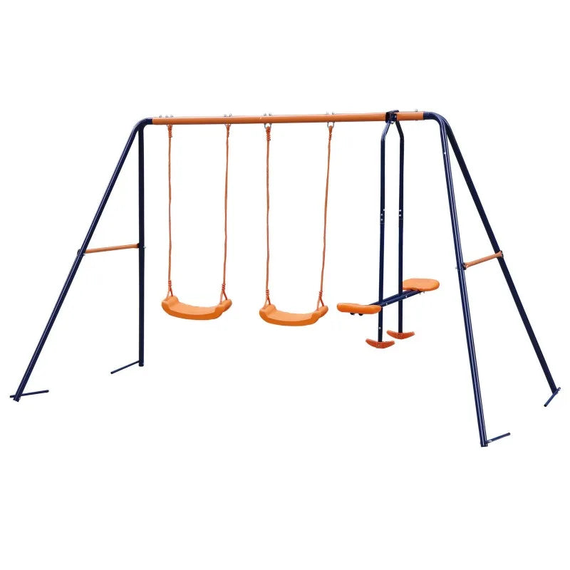 Metal Play Swing Set W/ 2 Seats