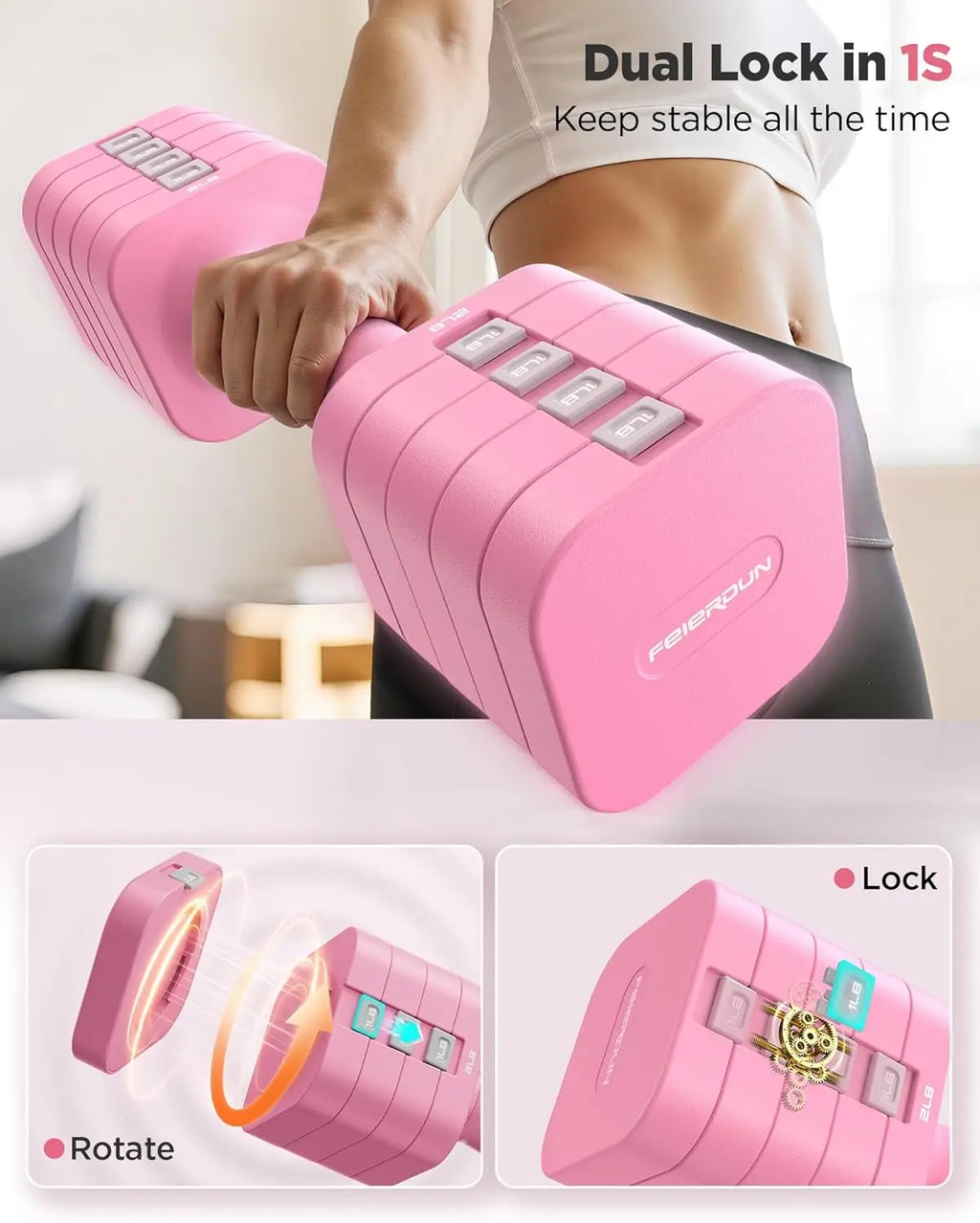 5-in-1 Adjustable Dumbbell Set of 2