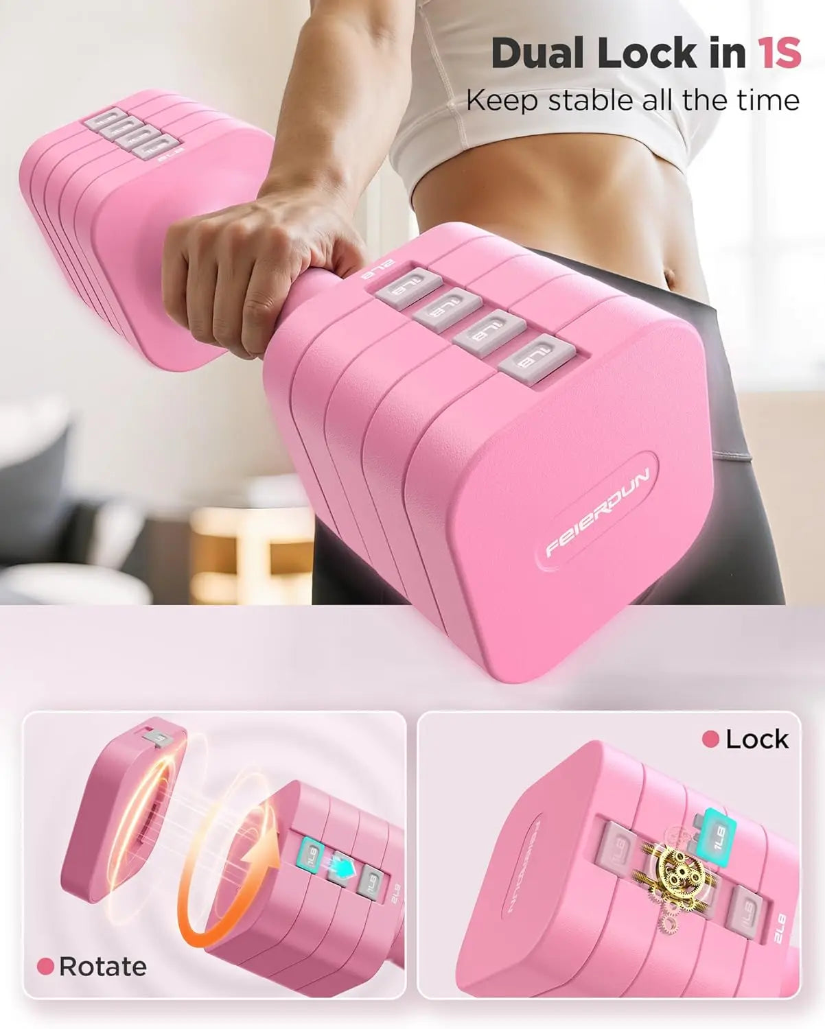 5-in-1 Adjustable Dumbbell Set of 2