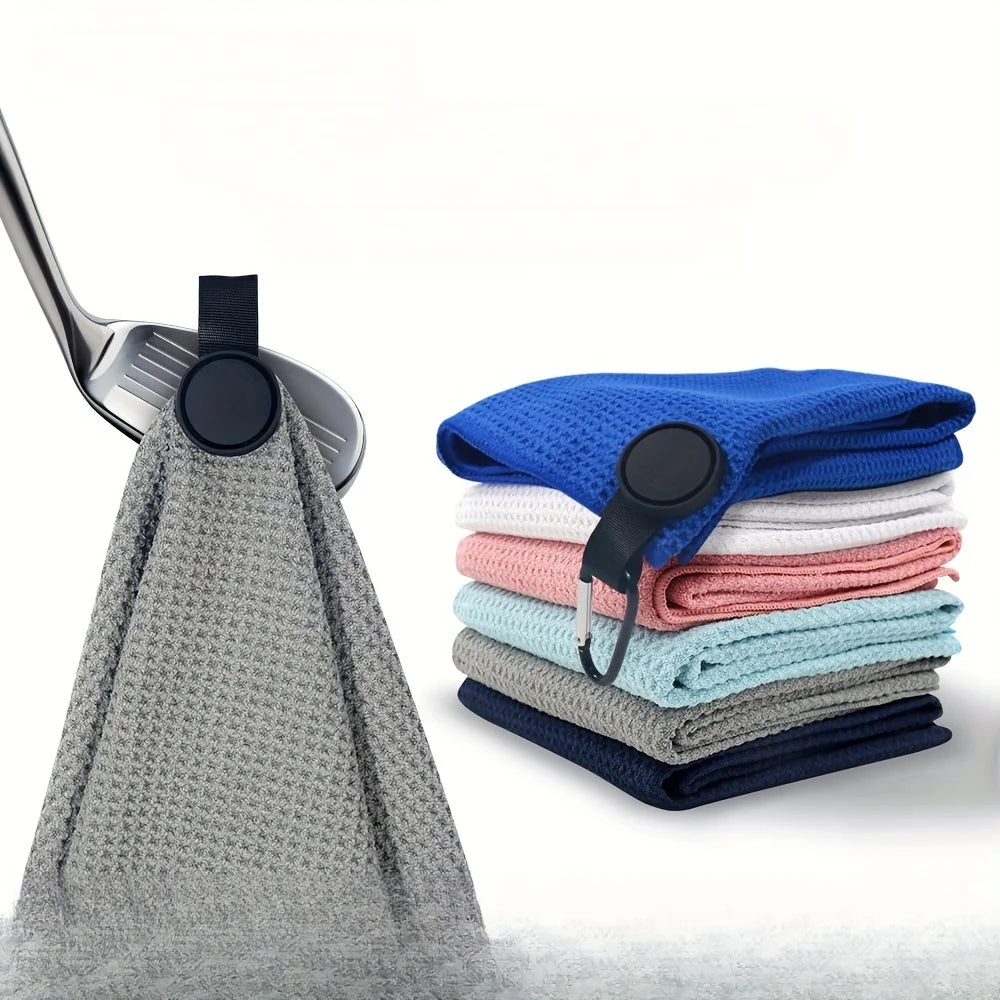 1Pc Round Golf Towel with Magnetic Suction