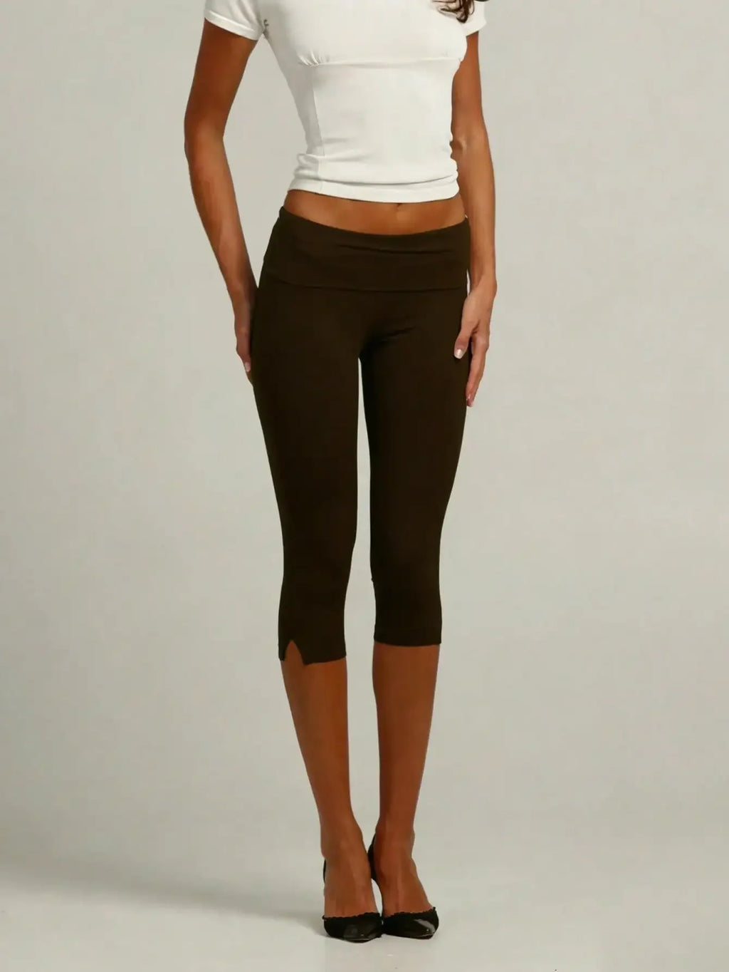 Women's  Low Waist Capri Leggings