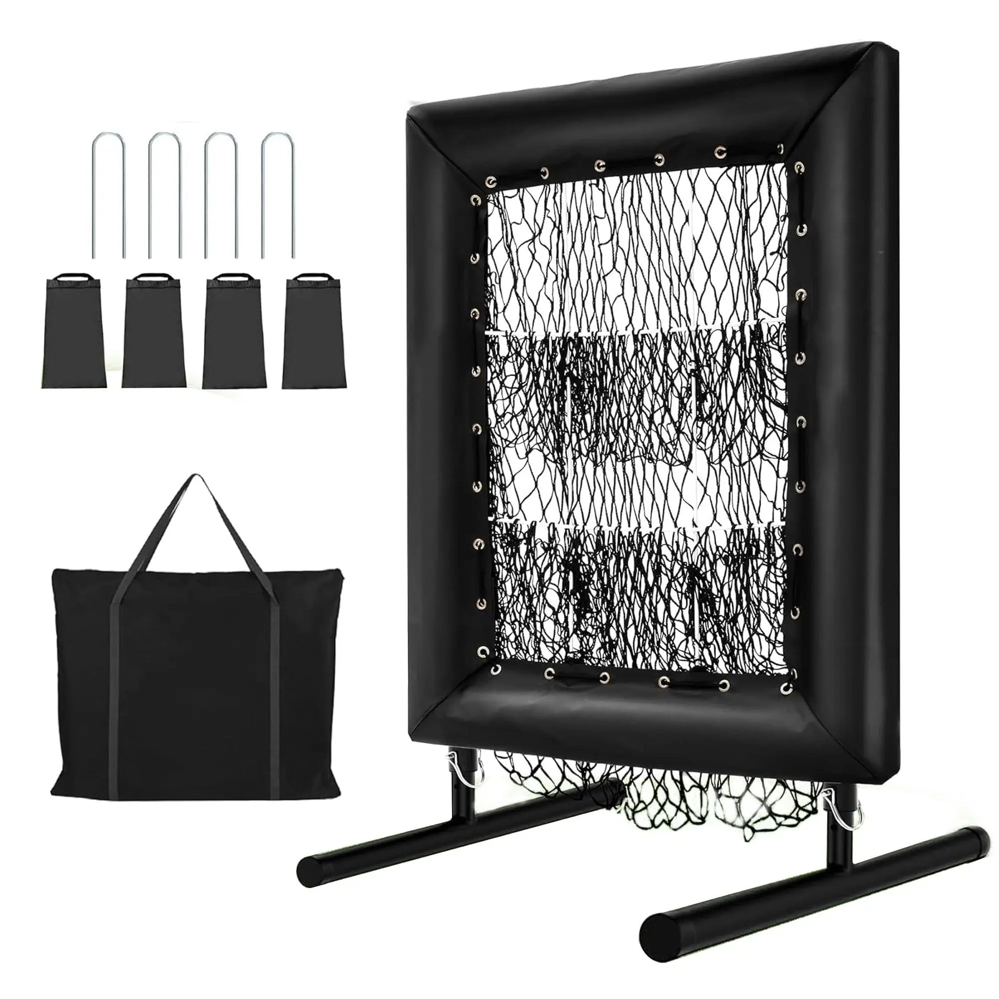Rebound Pitching Net,9 Holes Strike Zone