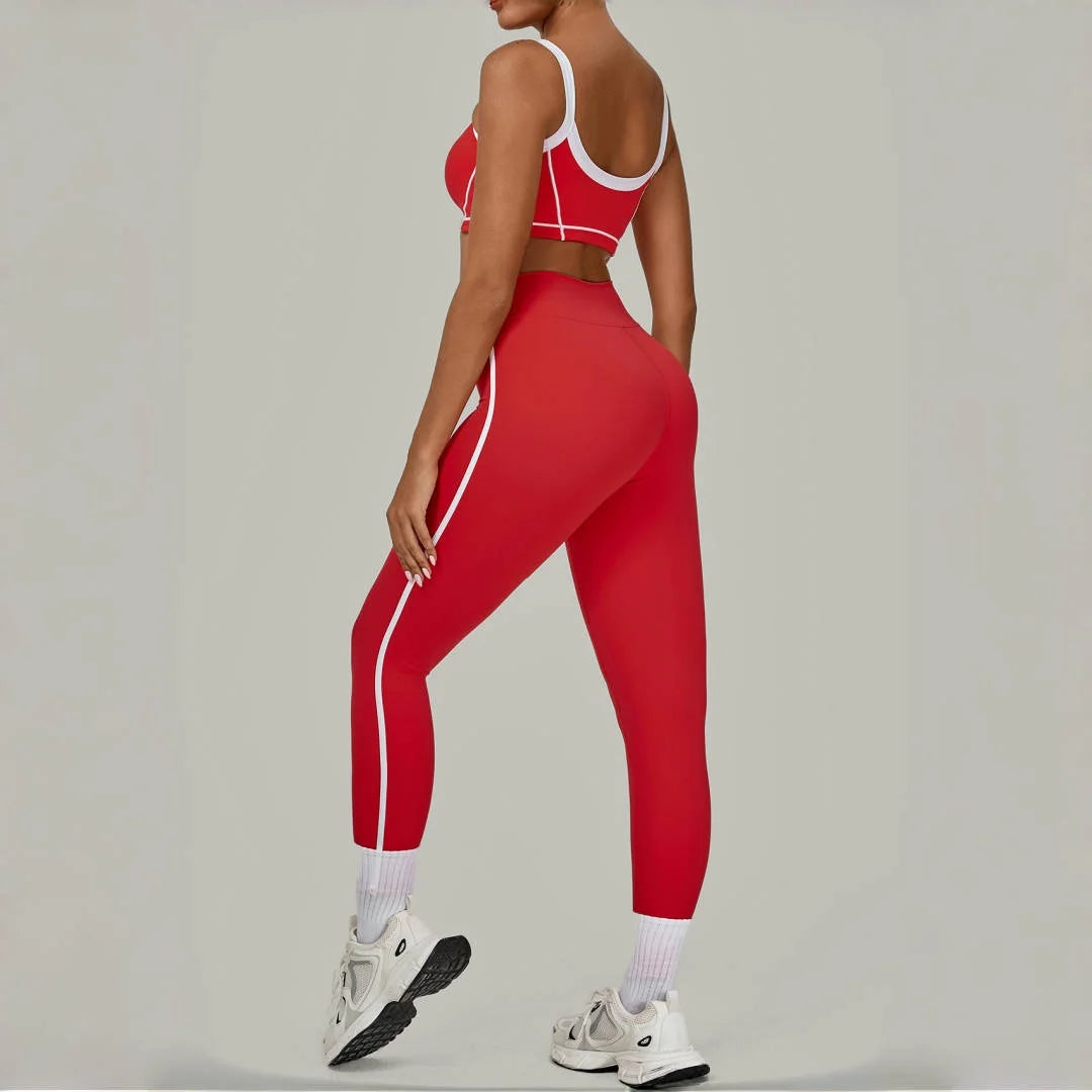 High Waist Peach Hip Leggings Set