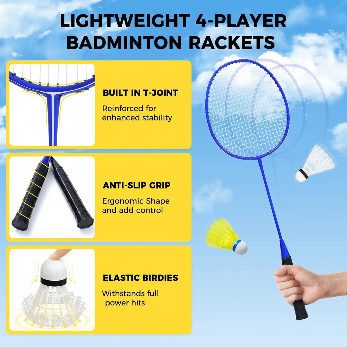 Badminton Net Set with Anti-Sag Winch System