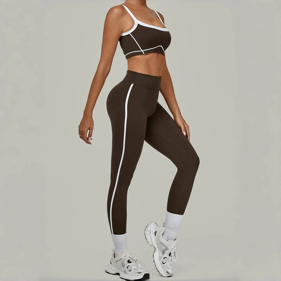 High Waist Peach Hip Leggings Set