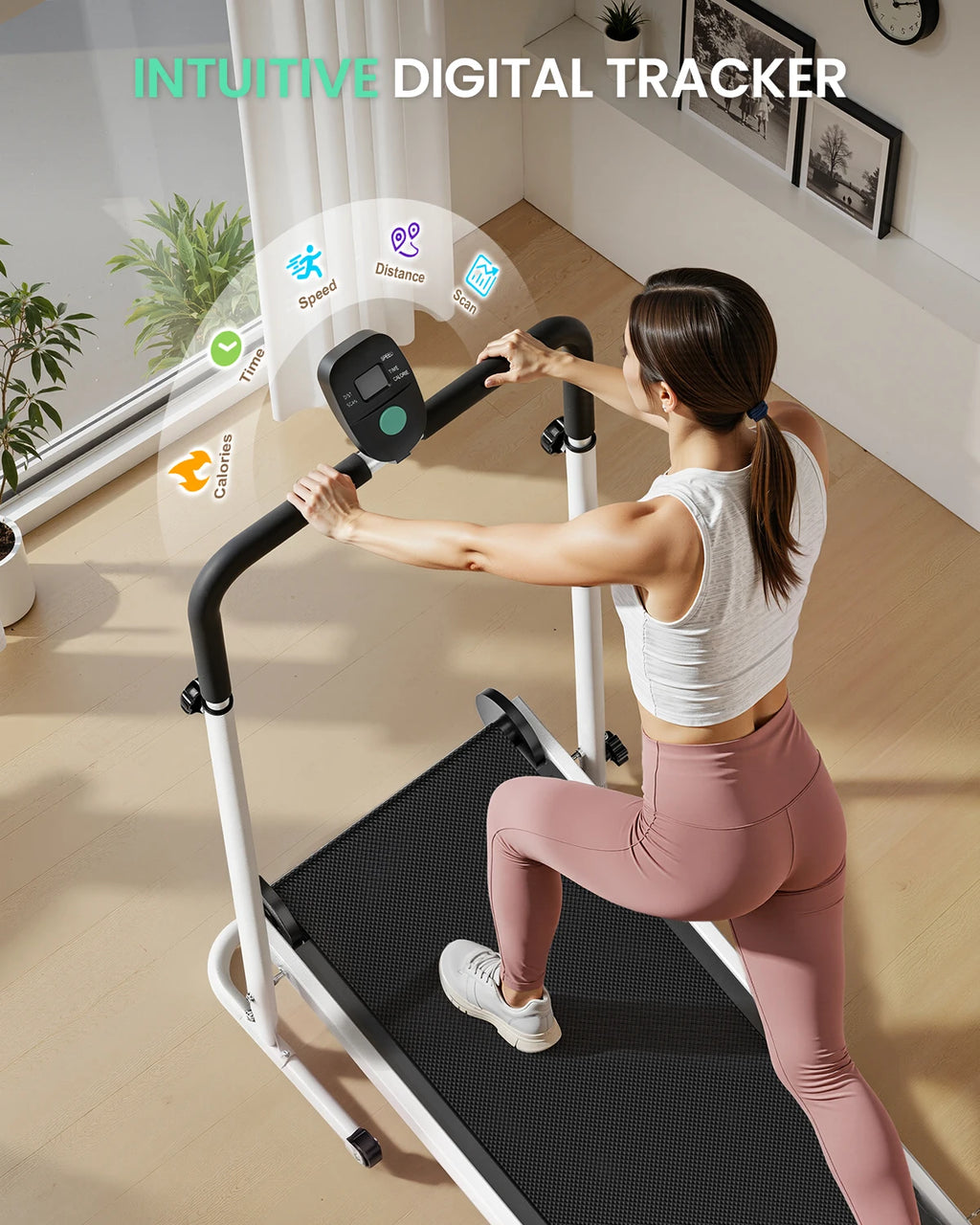 Foldable Compact Non-Electric Treadmill