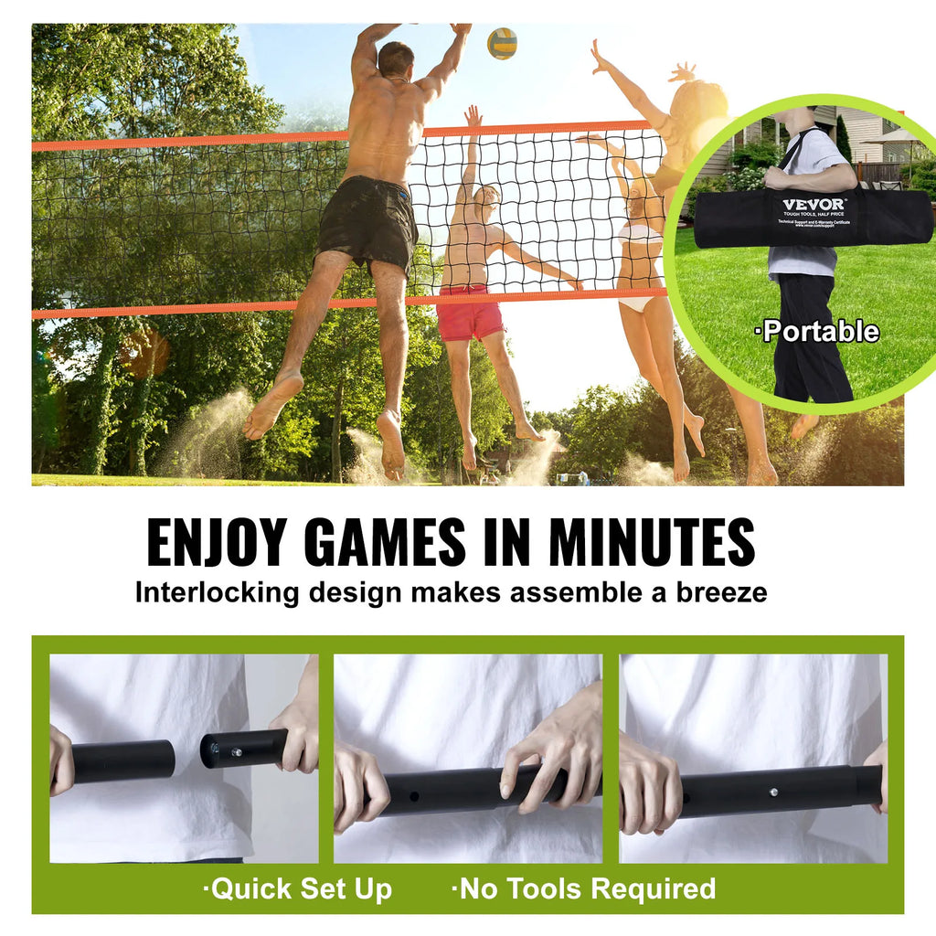 1.25-1.75inch  Portable Volleyball Net System