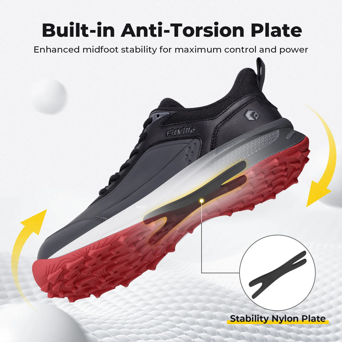 Men'S Extra Wide Waterproof Spikeless Golf Shoes, High Traction Anti-Slip Sole With Shock Absorption Cushioning, Arch Support Comfort Professional Golf Trainers With Roomy Toe Box For Wide & Fat Feet