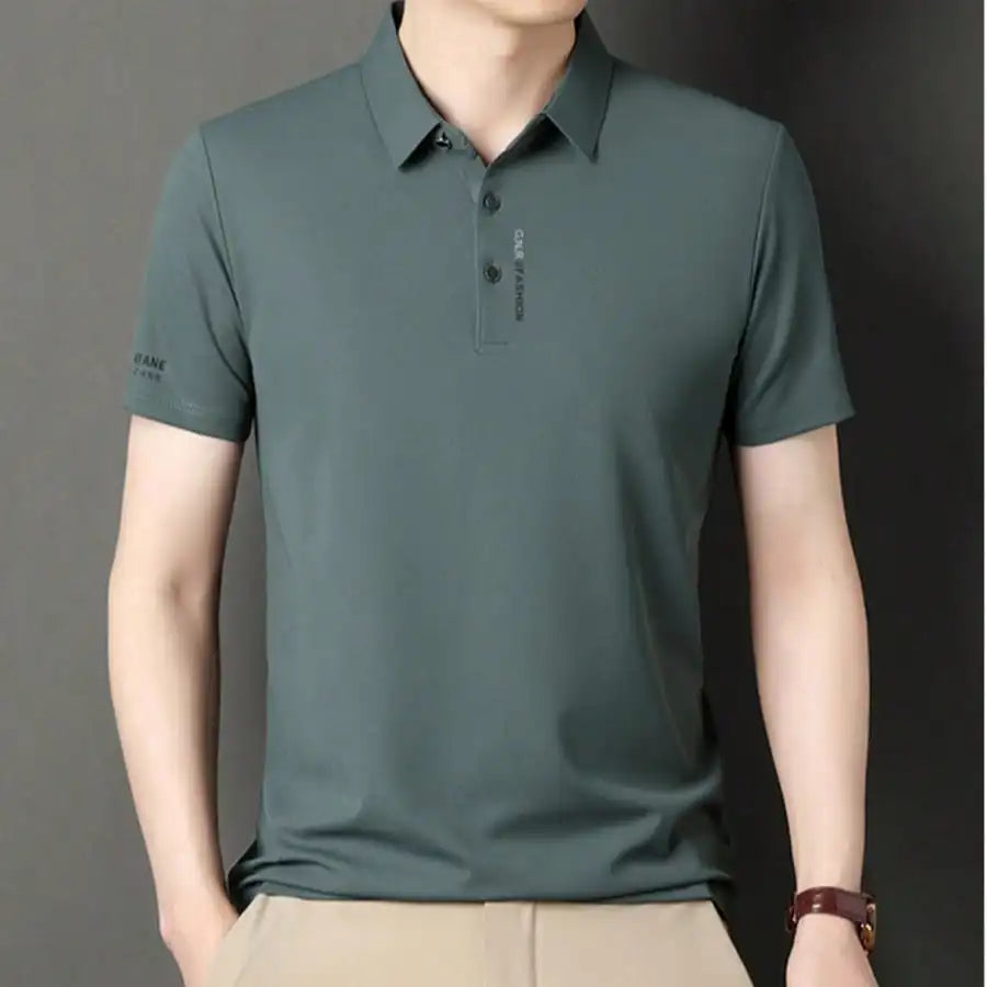 1-4Pcs Men's Solid Color Short Sleeve Golf Shirt