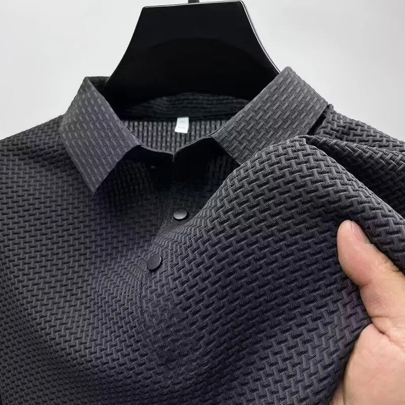 Men's Bone Flower Solid Color Polo Shirt