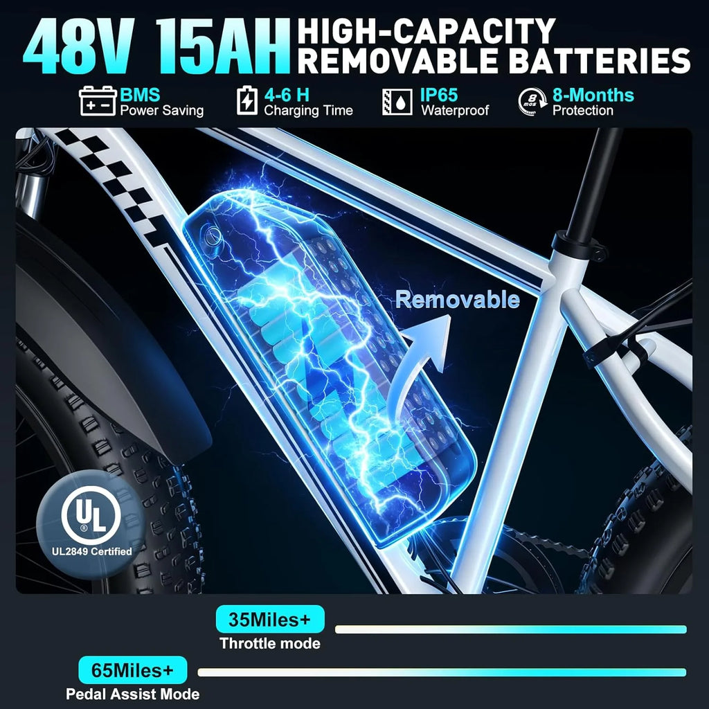 1500W Mountain Ebike 26x4 Inch