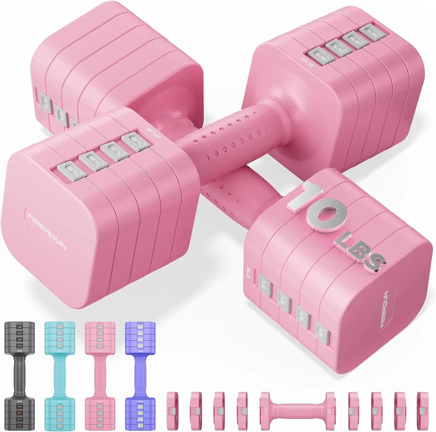 5-in-1 Adjustable Dumbbell Set of 2
