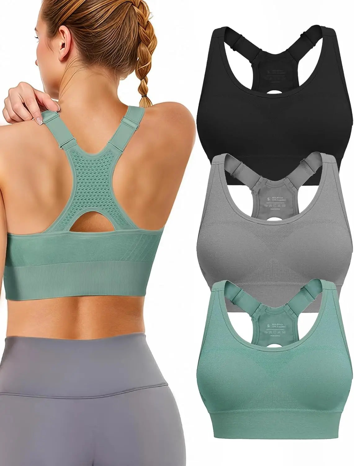 Adjustable Sports Bras for Women High Support