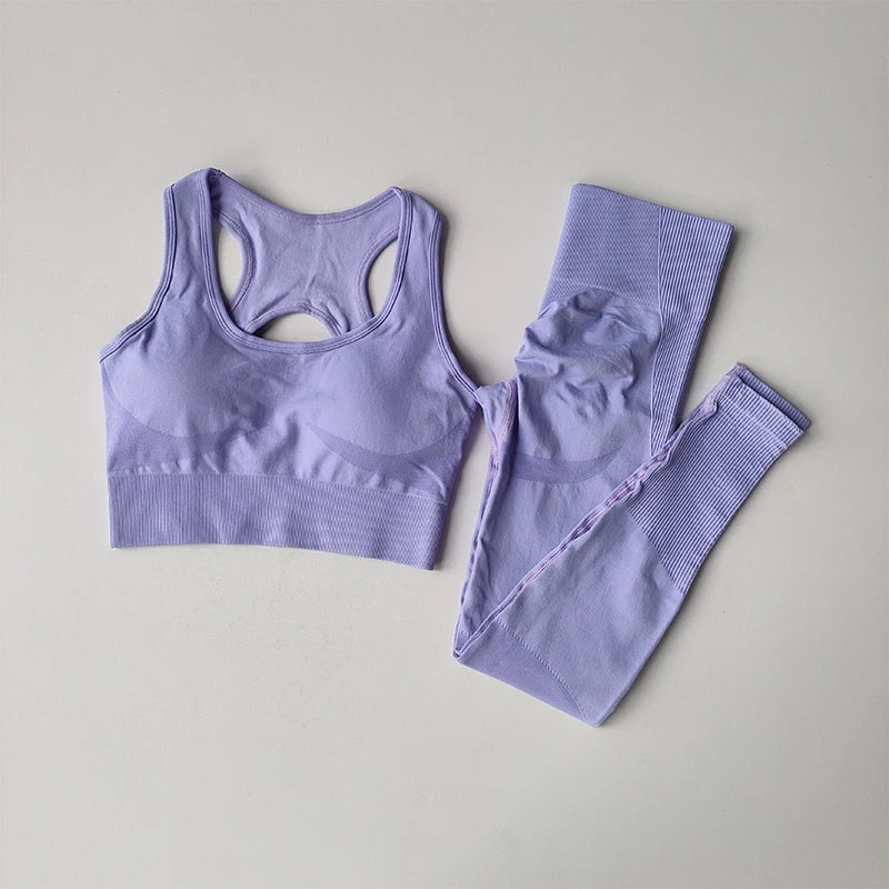 2PCS Sports Bra Women  Leggings Yoga Suit