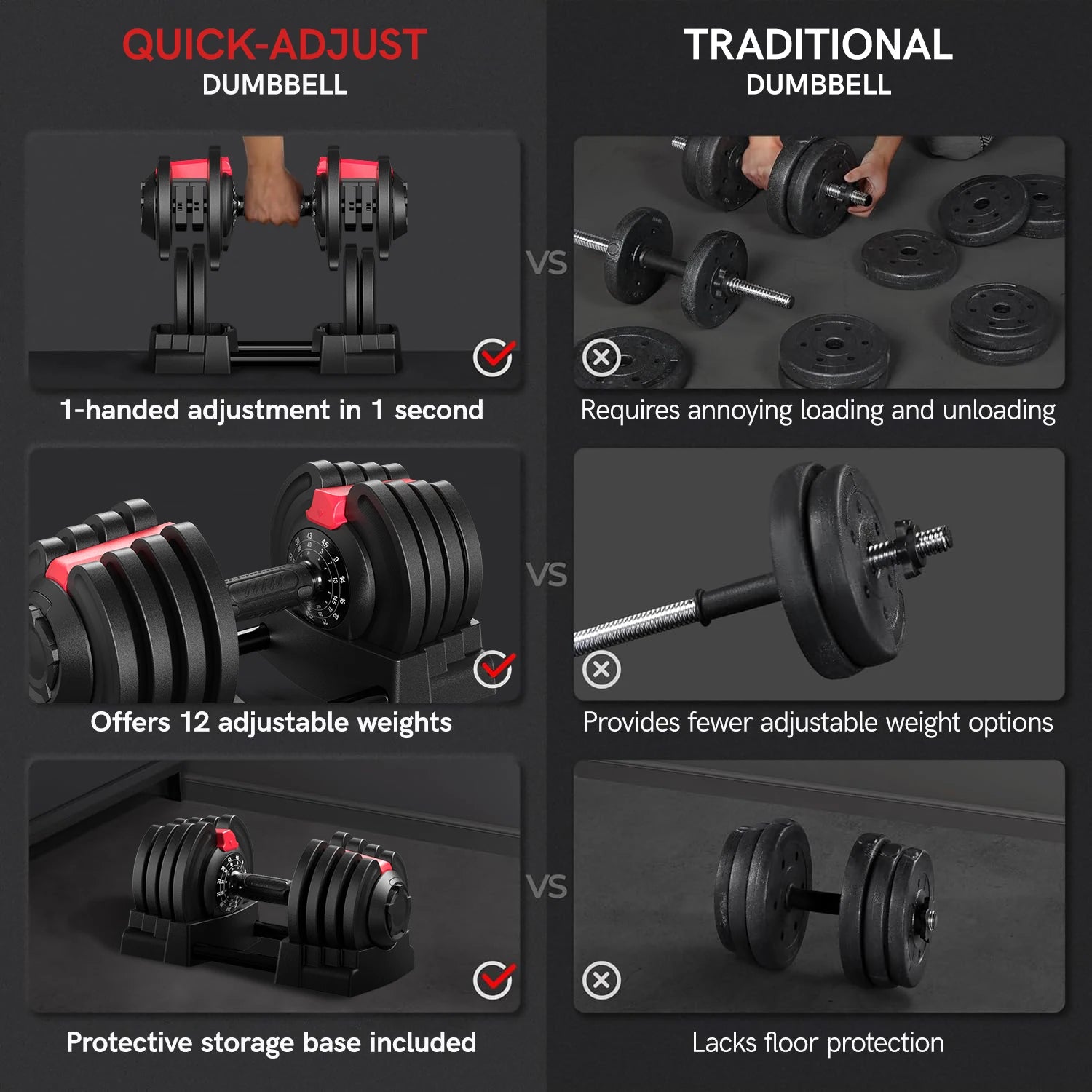 12 Free Weight Set with Connector