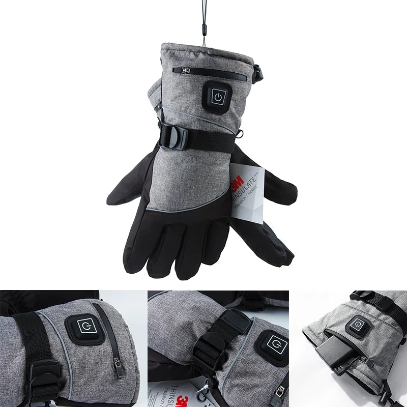 1Pair Heated Gloves Electric Thermal