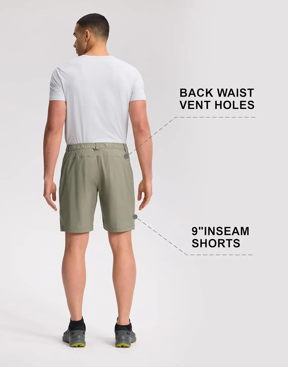 Mens Hiking Shorts 9" Quick Dry