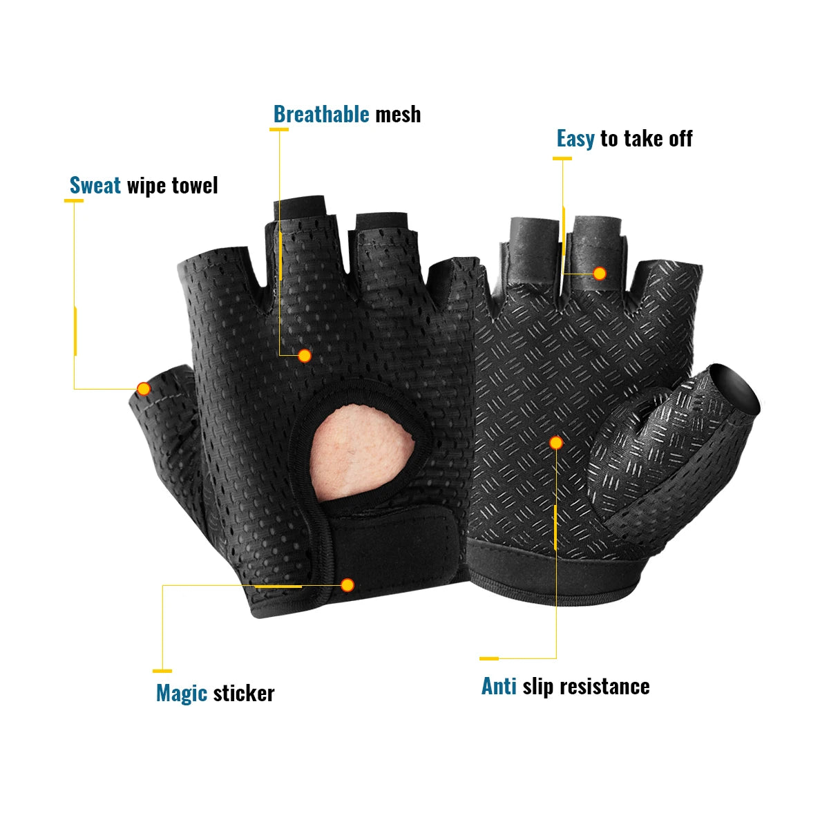 Womens Gym Fingerless Workout Gloves