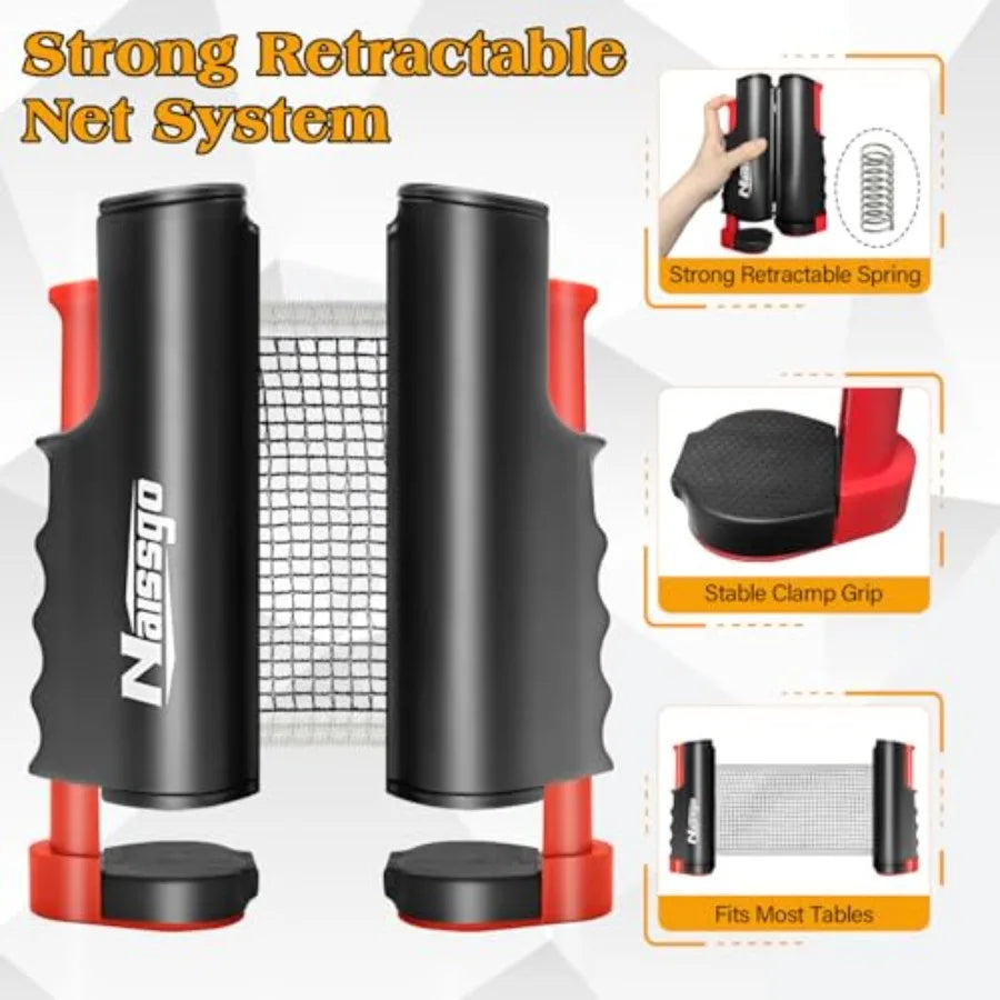 Table Tennis Set with Retractable Net