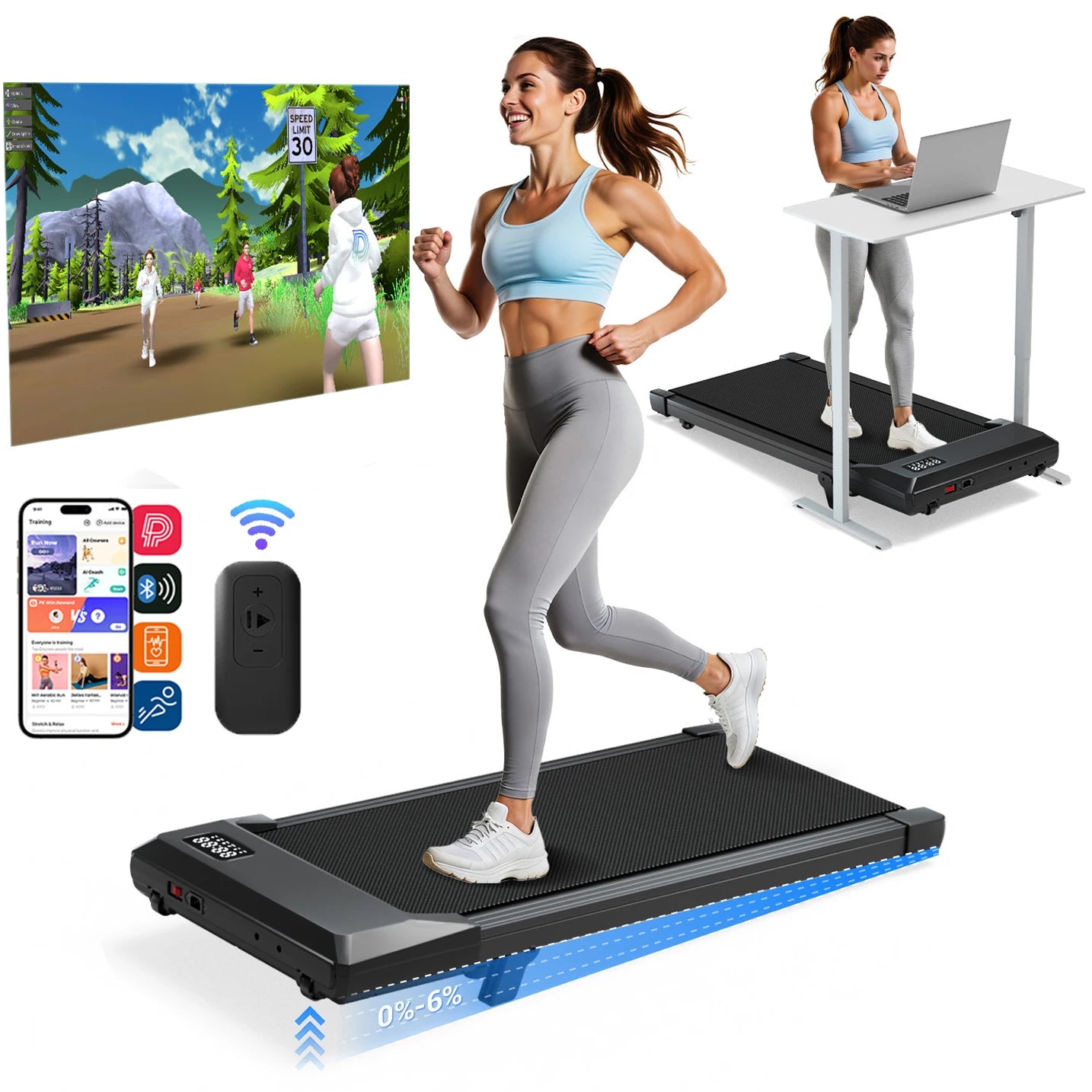 Foldable  Under Desk Treadmills  300 LBS