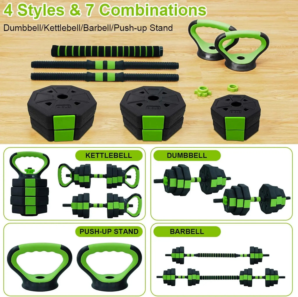 66lbs/88lbs Weight 4 in 1 Adjustable Kettlebell Set  Dumbbell