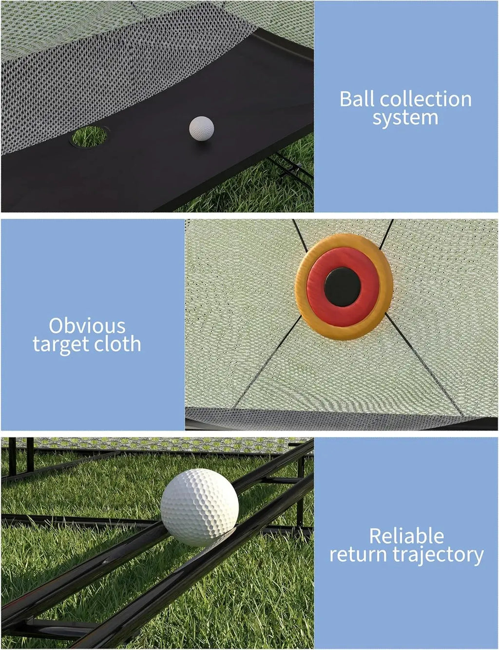 Golf Practice Net (305 x 244 cm) with Ball Return