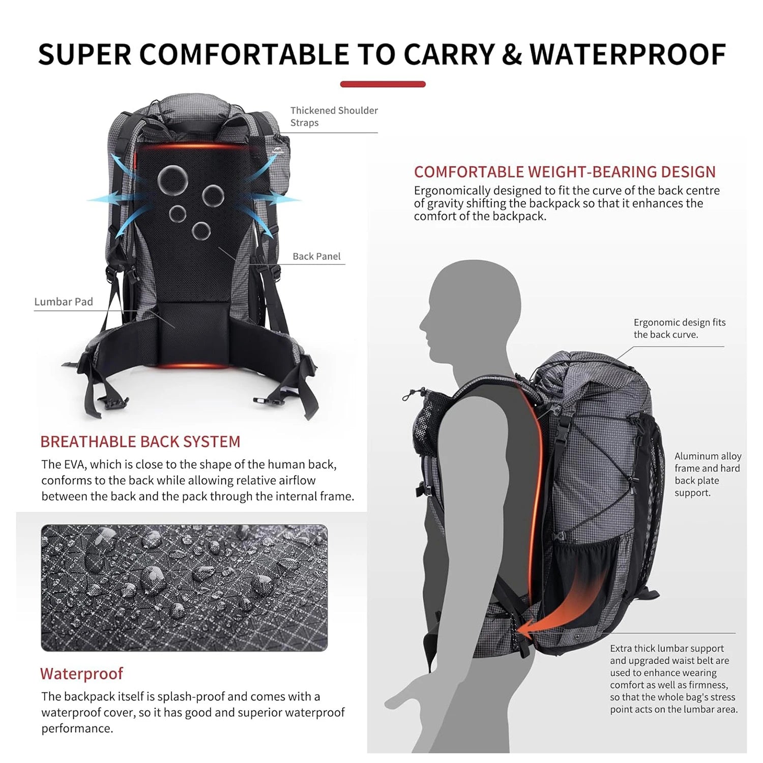 Rock Outdoor Bags 40L 60L Travel Backpacks