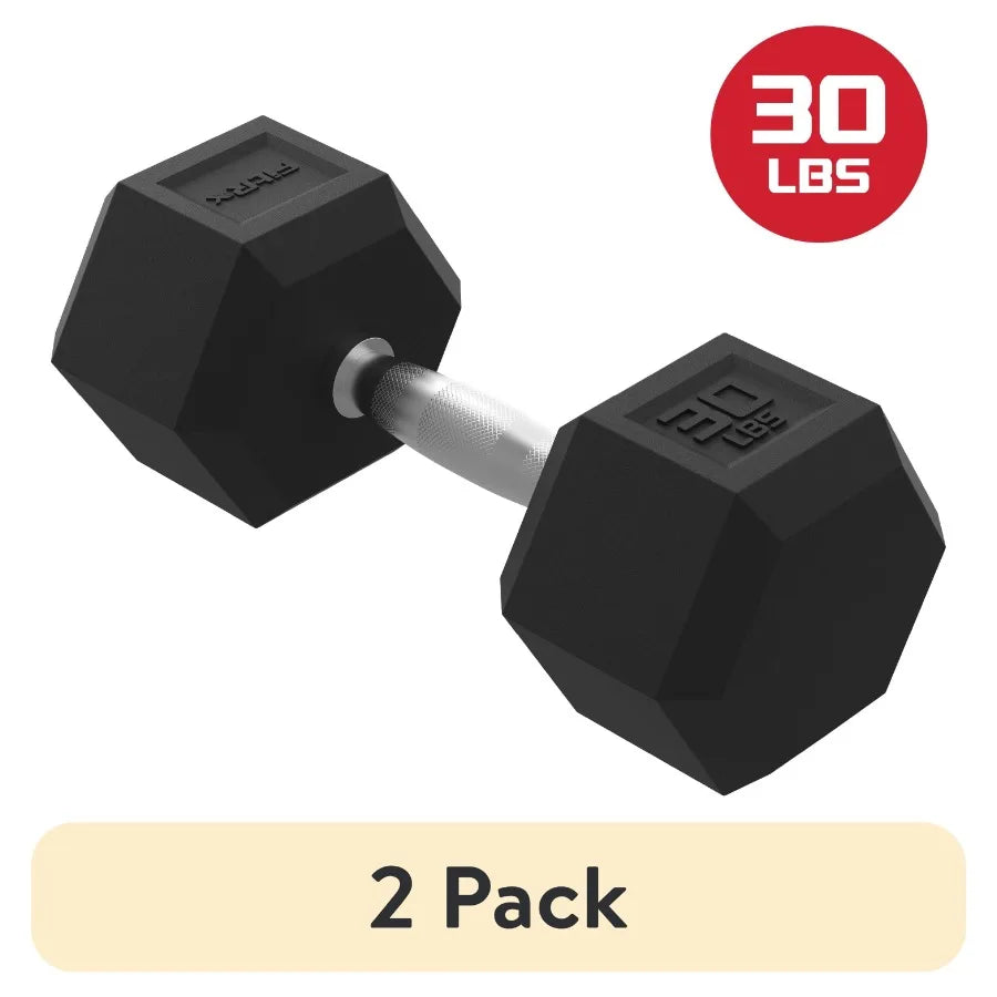 2 pack 30lbs Rubber Hex Dumbbell
