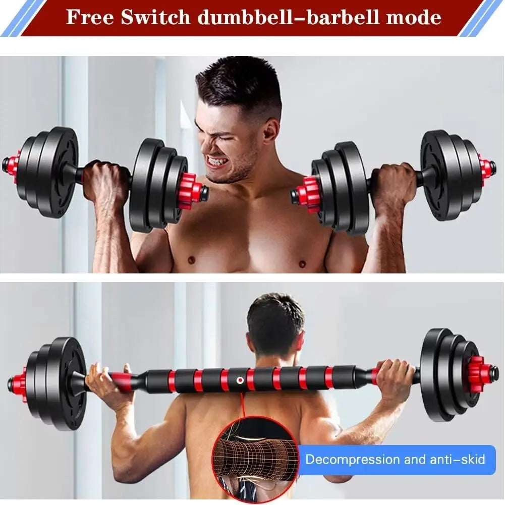 22lb 2-in-1 Adjustable Dumbbell & Barbell Set