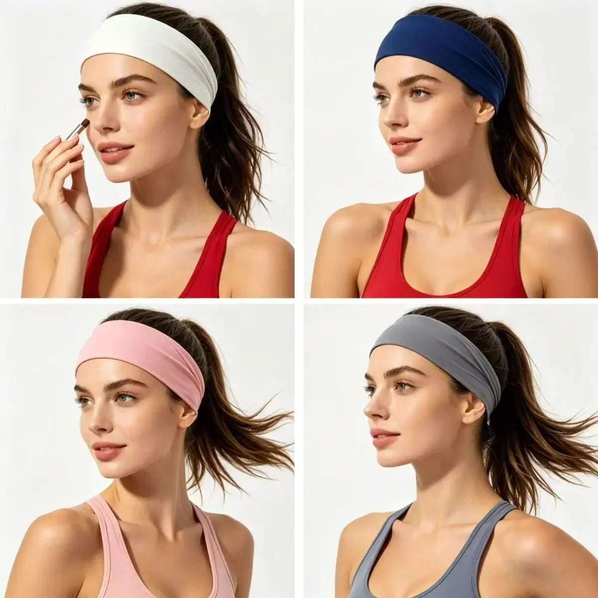 12Pcs/Set Women Elastic Sports Headbands