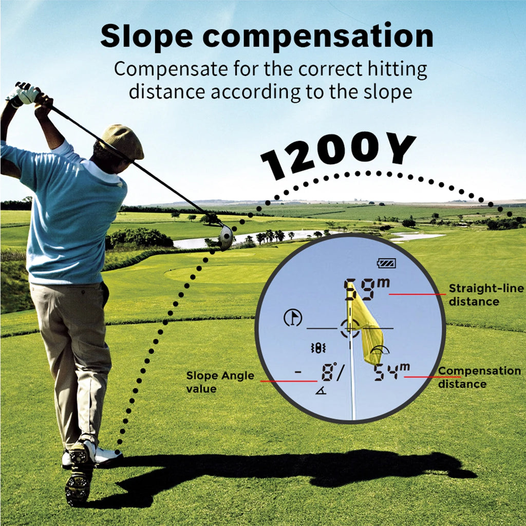 Laser Golf Rangefinder 1200 Yards 6X Mag