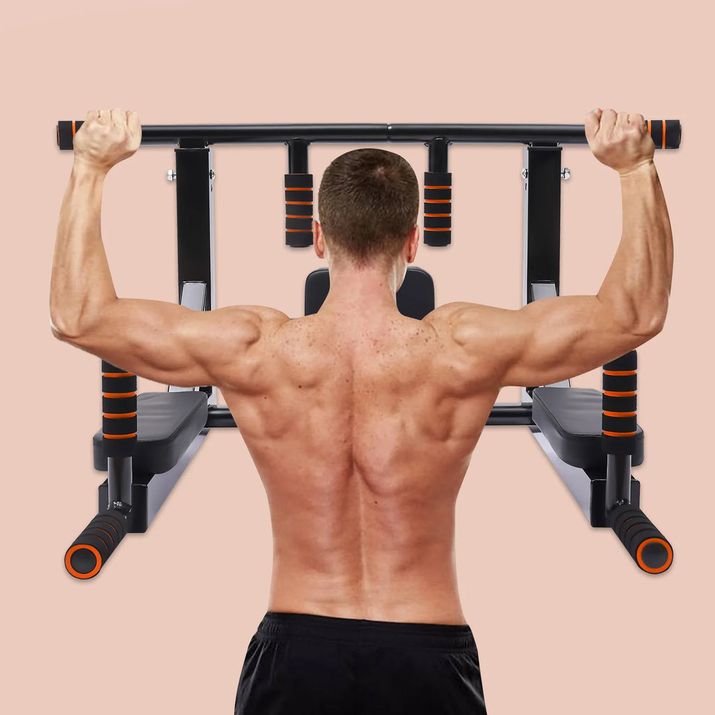 Wall Mounted Pull Up Bar Dip Stand