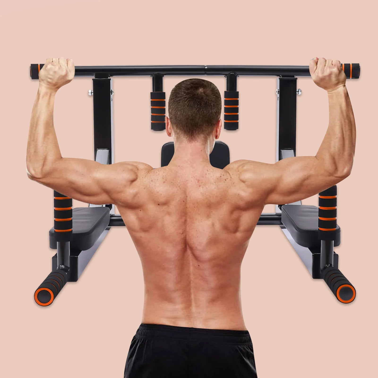Wall Mounted Pull Up Bar Dip Stand